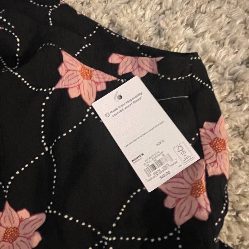 NWT SO Black Pink Floral Halter Maxi Dress XL - Picture 7 of 11